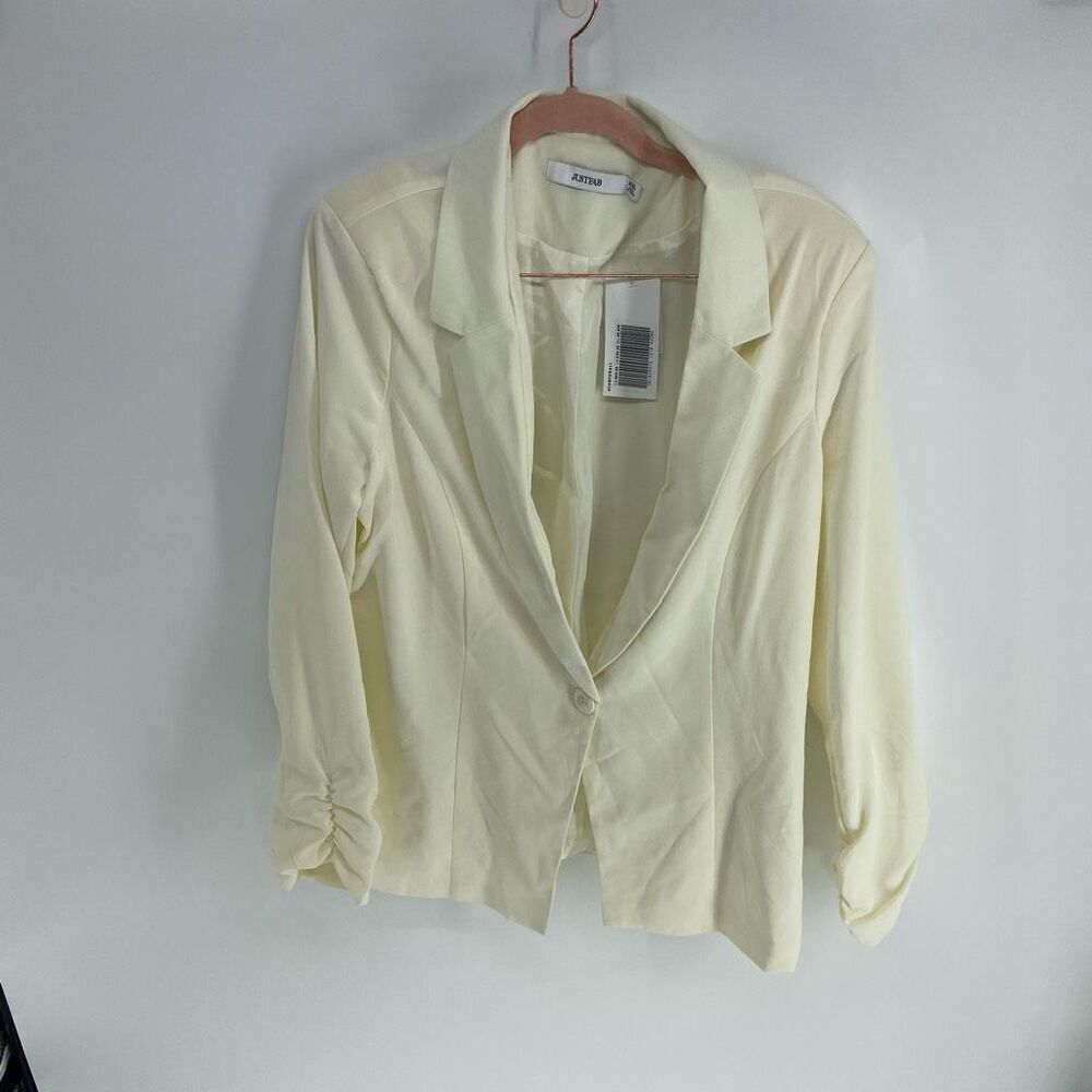Justfab Women's Green Notch Lapel One Button Single Breasted Blazer Size XXL NWT